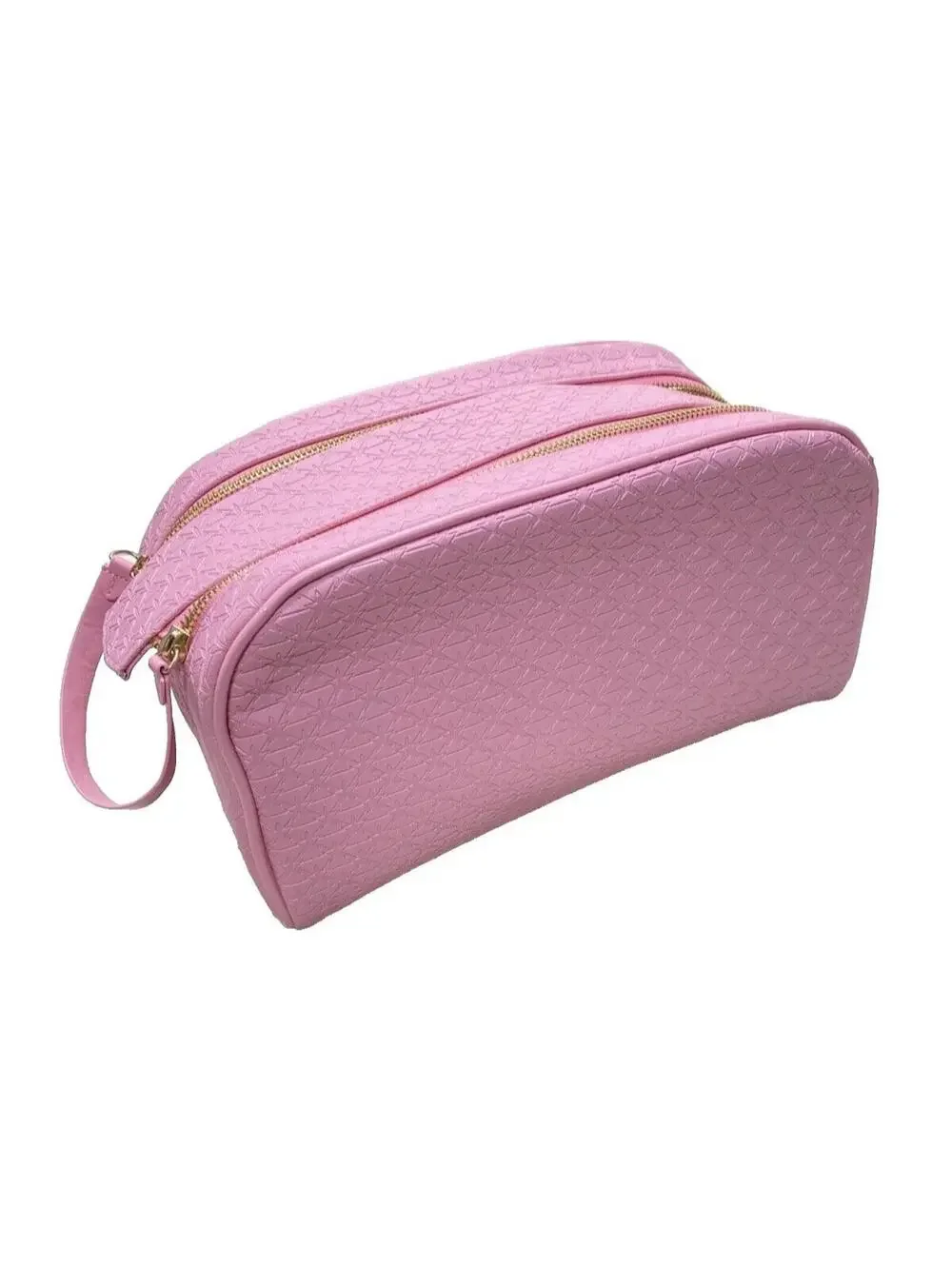 Large Pink Star Cosmetics Double Zip Makeup Bag, Pink, Big Travel Toiletry Carry